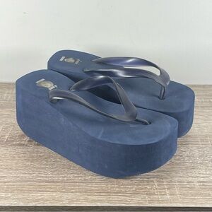 Y2K L.E.I. Platform Flip Flops Wedge Thong Sandals - Size 7
